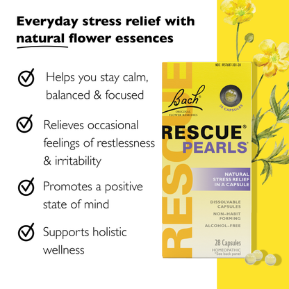 Bach Rescue Pearls Natural Stress Relief Gel Capsules 28 ea