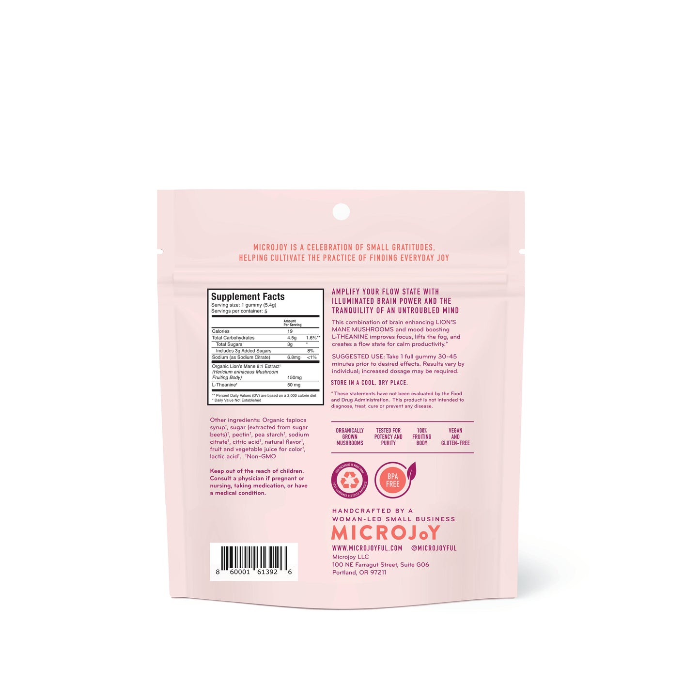 Concentrate Mushroom Gummies (5) / Vegan Supplement / Focus